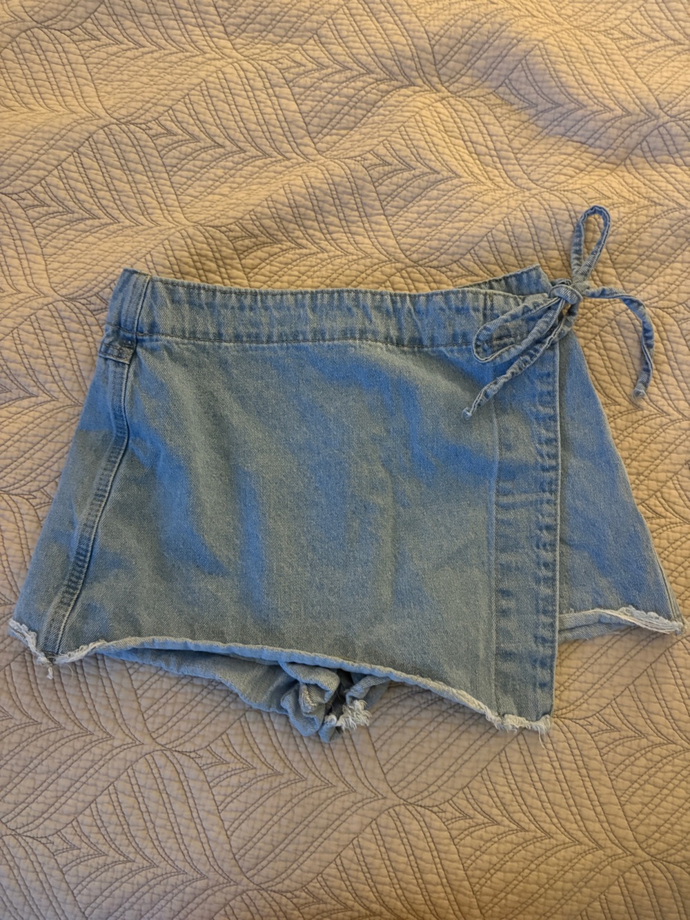 Forever 21 Light Blue Denim Wrap Skort